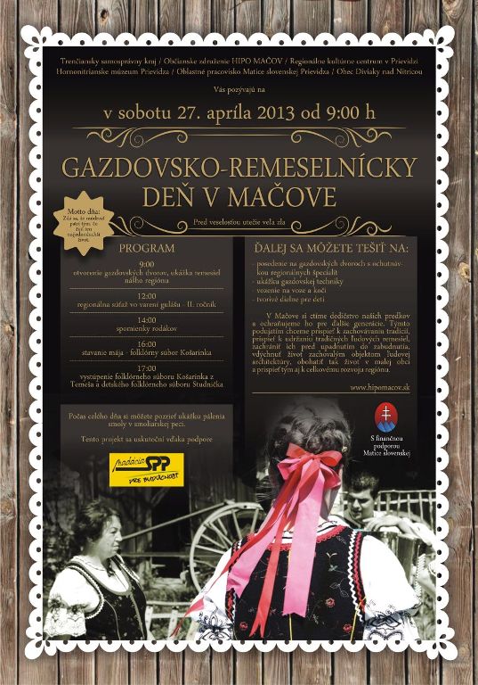 Gazdovsko-remeselnícky deň v Mačove - plagát