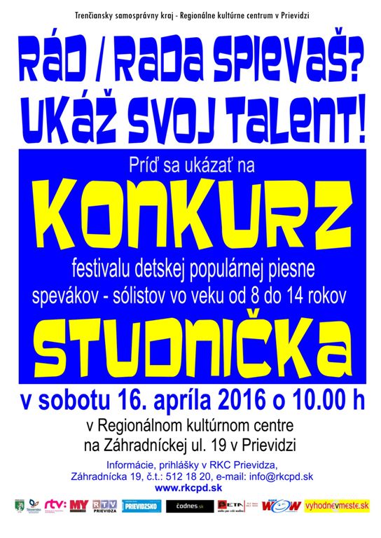 Konkurz Studnička 2016 - plagát
