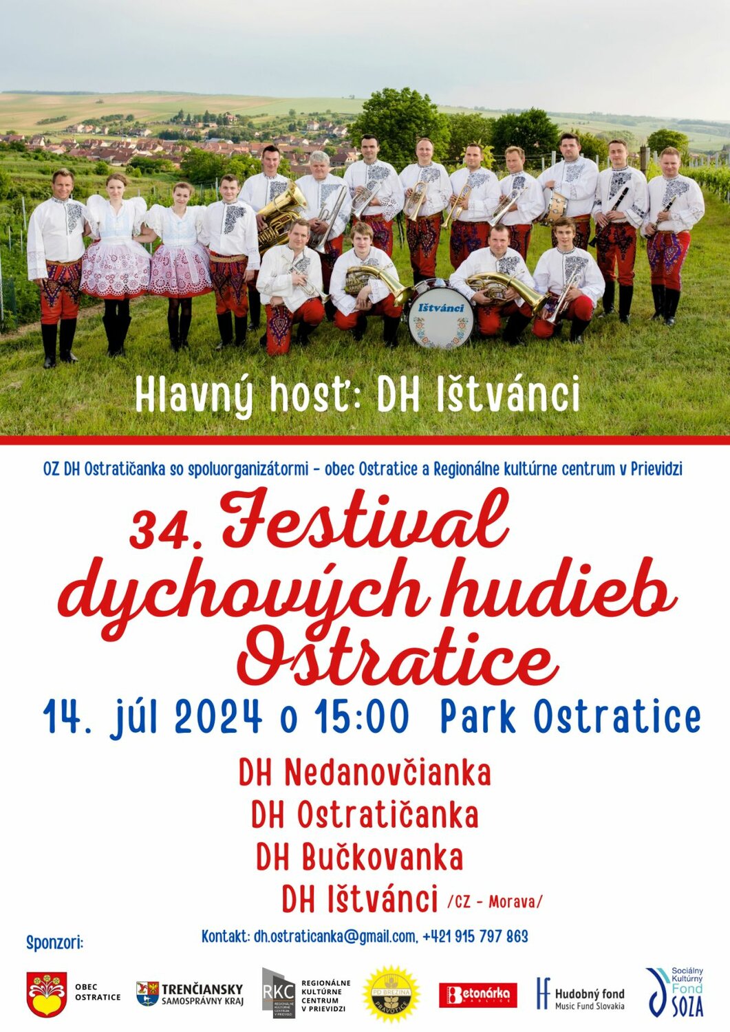Festival dychových hudieb Ostratice 2024 - plagát