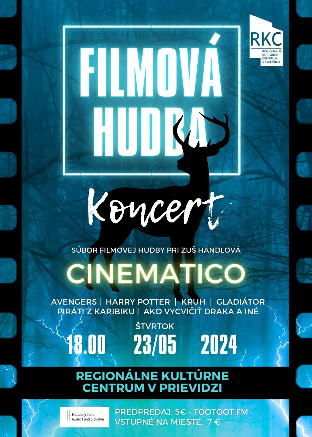 Koncert filmovej hudby CINEMATICO - plagát