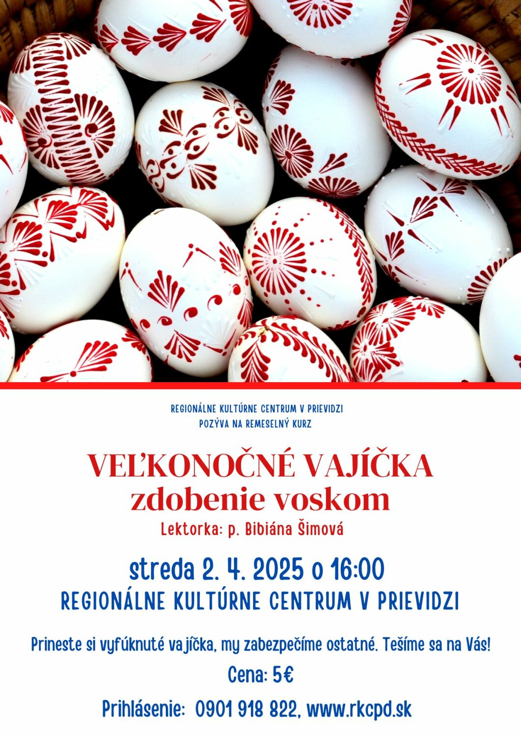 Veľkonočné vajíčka - zdobenie voskom - plagát