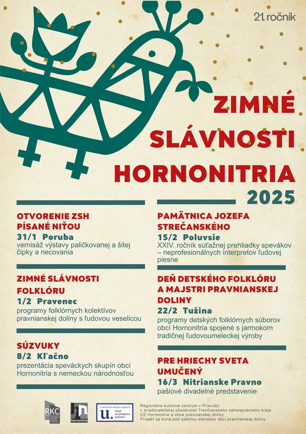 Zimné slávnosti Hornonitria 2025 - plagát